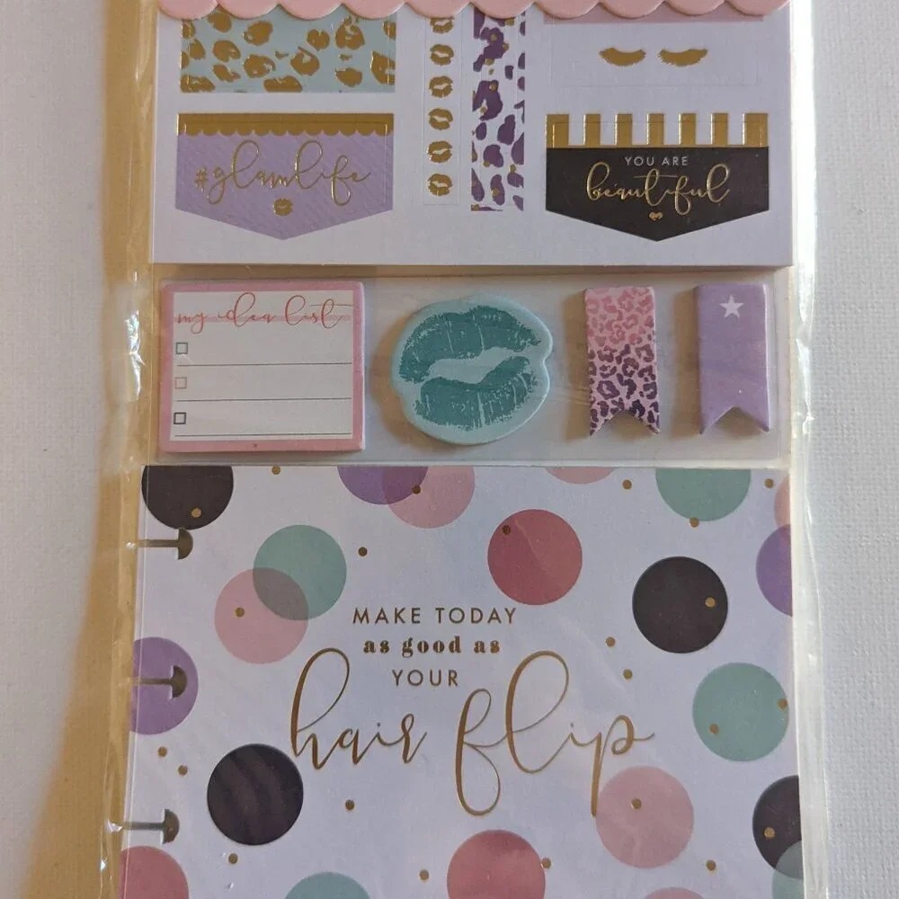 NWT 'Glam Girl' 377 pcs Happy Planner Stickers Multi Pack Sticky Notes Fashion